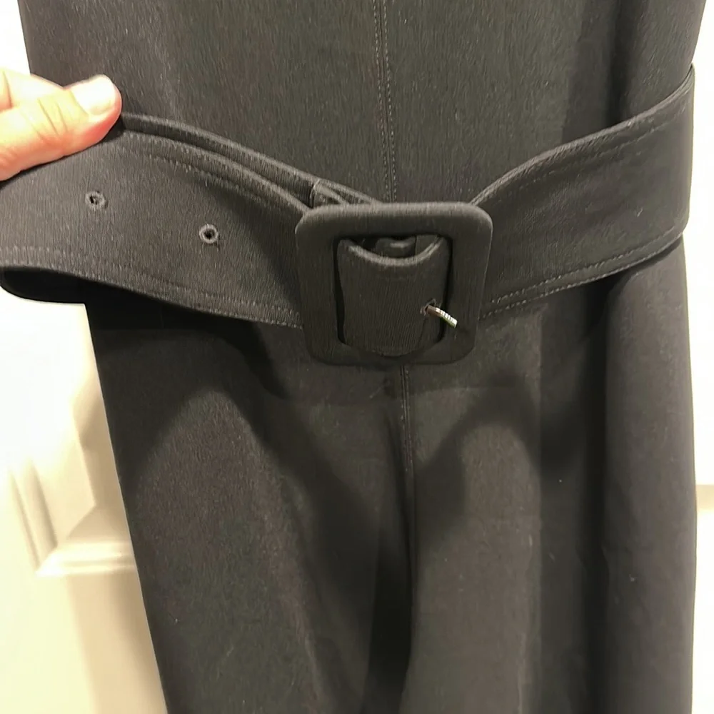 Cinq à Sept Black Billie Belted Jumpsuit Sleeveless Flare Cuff Pants - Picture 3 of 7